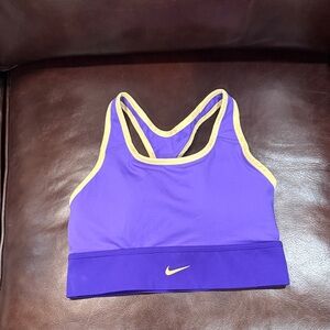 Nike Purple Sports Bra with Yellow Trim